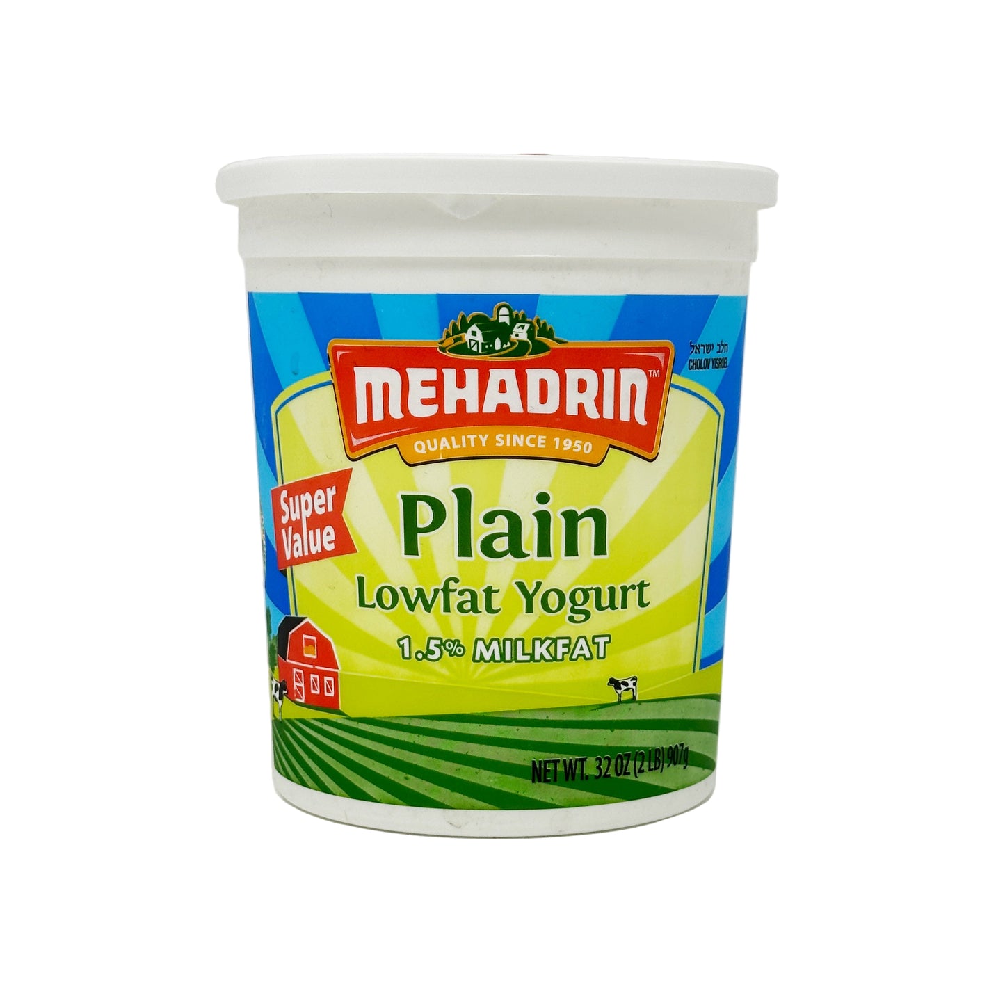 Mehadrin Plain Low Fat Yogurt 32oz