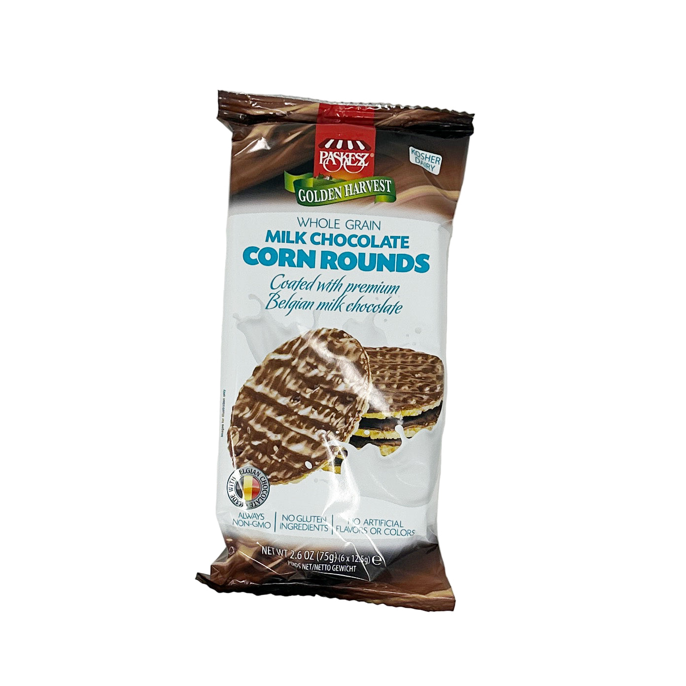 Paskesz Whole Grain Milk Chocolate Corn Rounds 2.6 oz