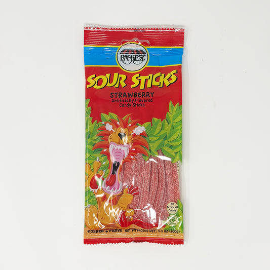 Paskesz Sour Sticks Strawberry 3.5 oz