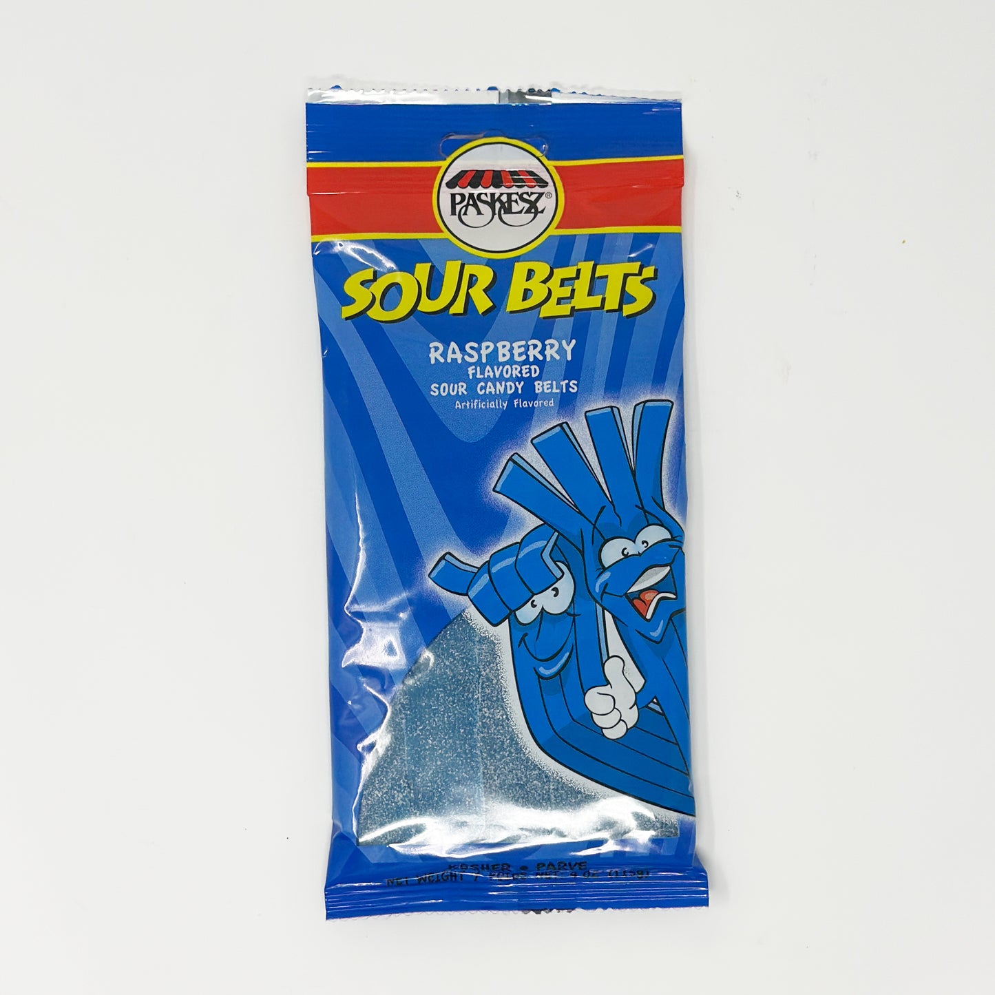 Paskesz Sour Belts Raspberry 4 oz