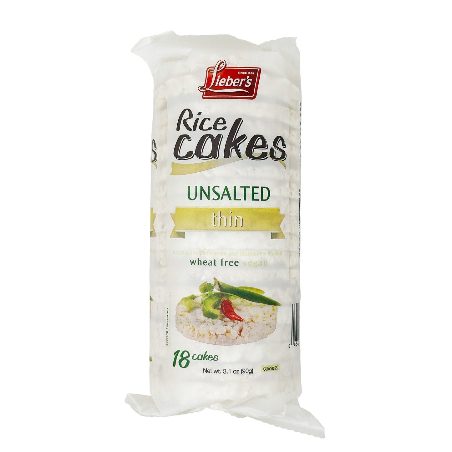 Lieber's Rice Cakes Unsalted Thin 3.1 oz