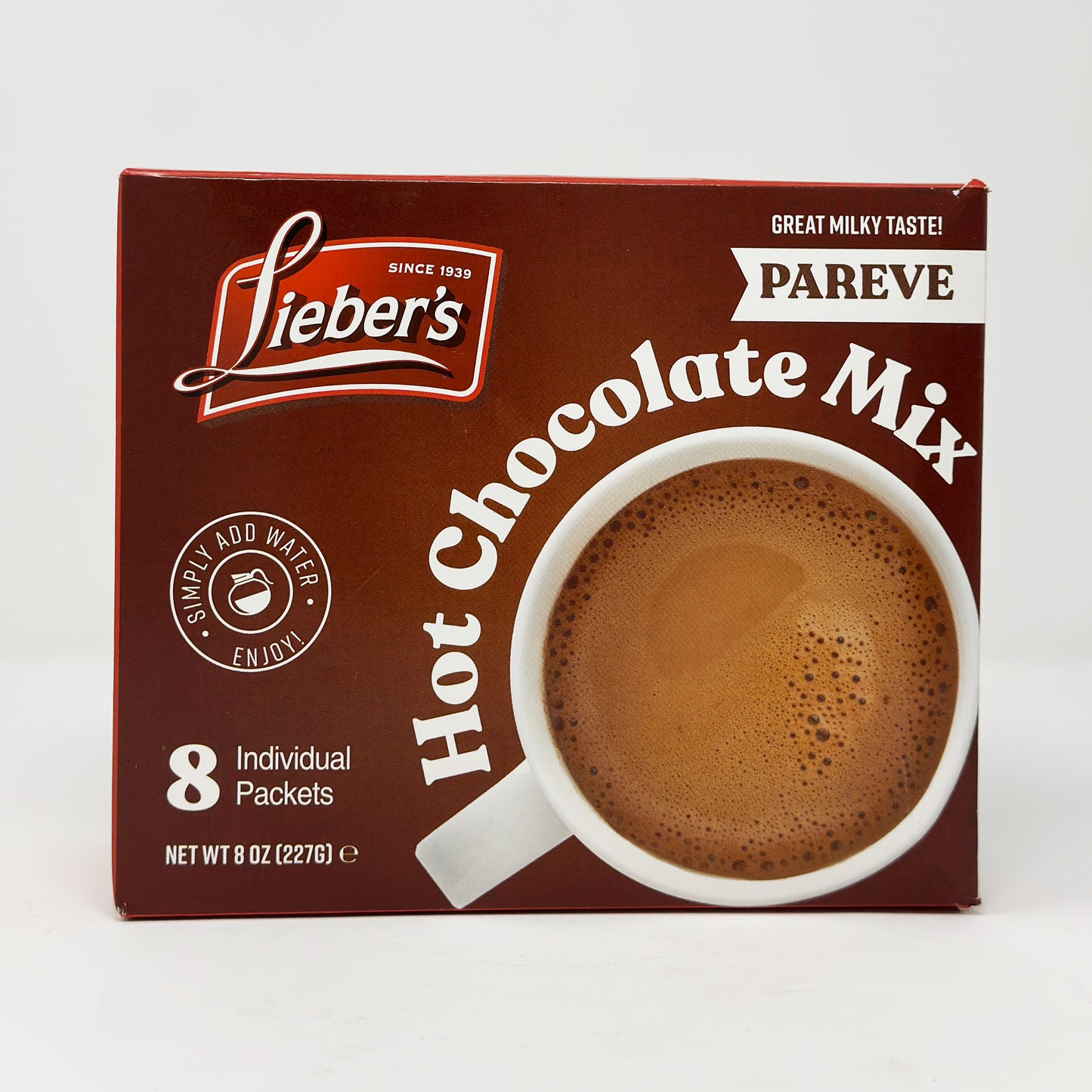 Lieber's Non-Dairy Hot Chocolate Mix Packets 8 oz