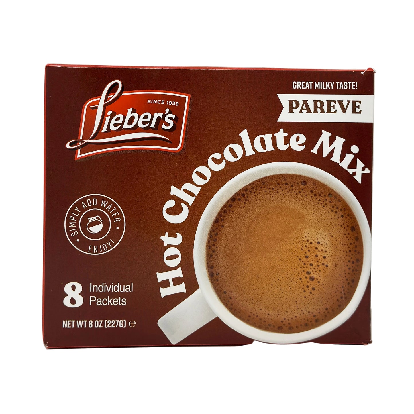 Lieber's Non-Dairy Hot Chocolate Mix Packets 8 oz