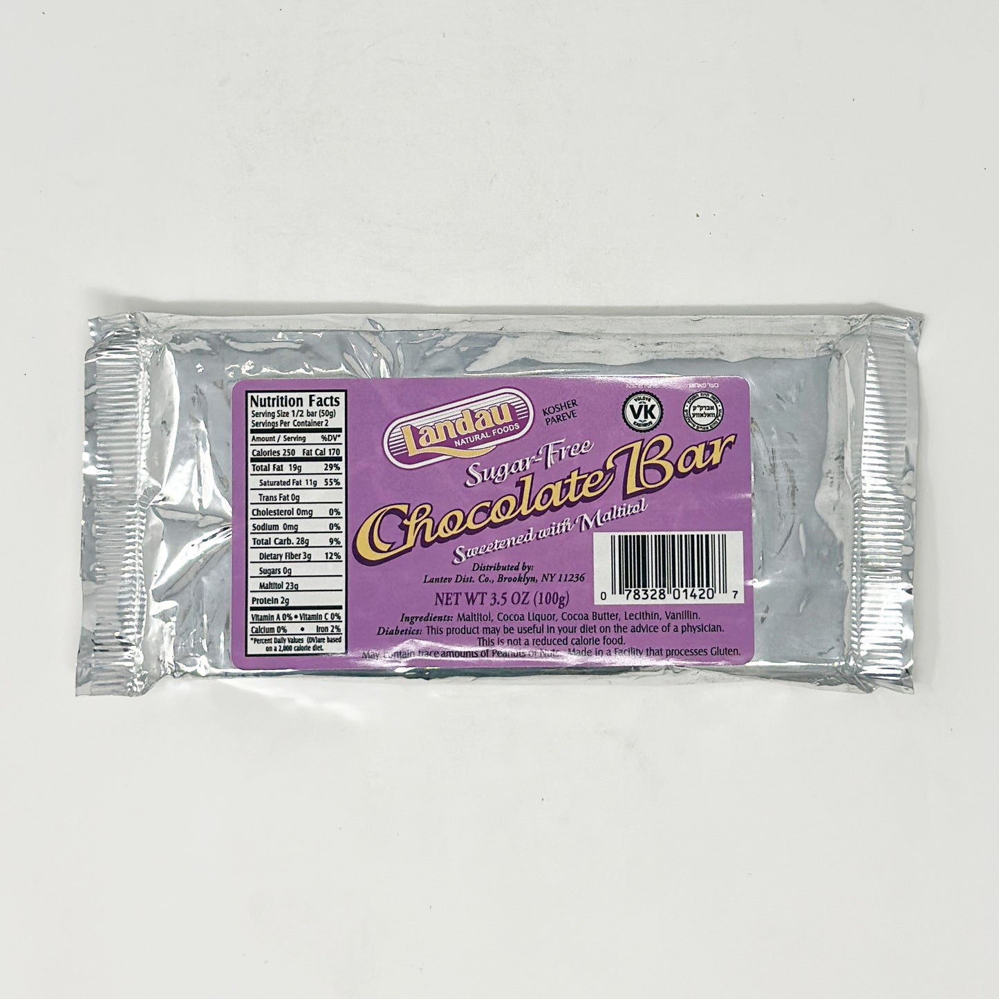 Landau Sugar Free Chocolate Bar 3.5 oz