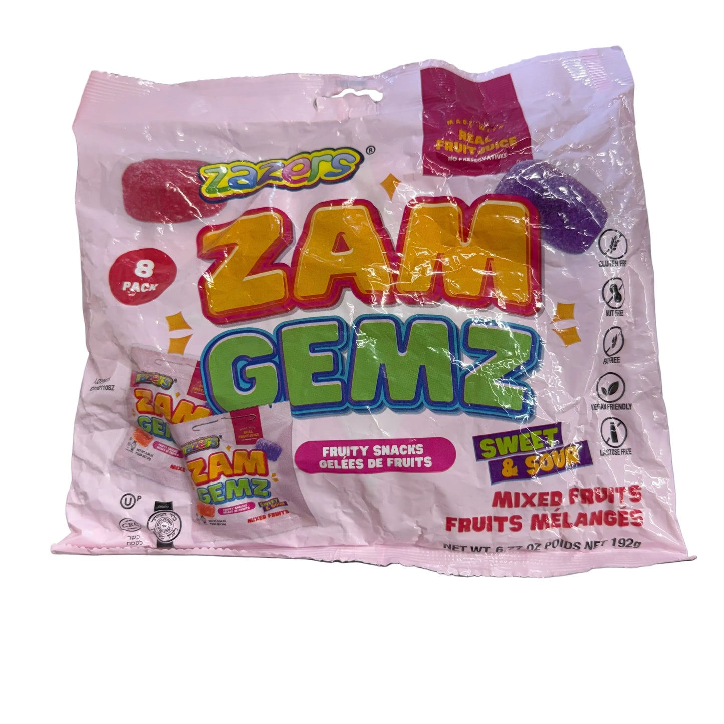 Pack of Zam Gemz gummy snacks