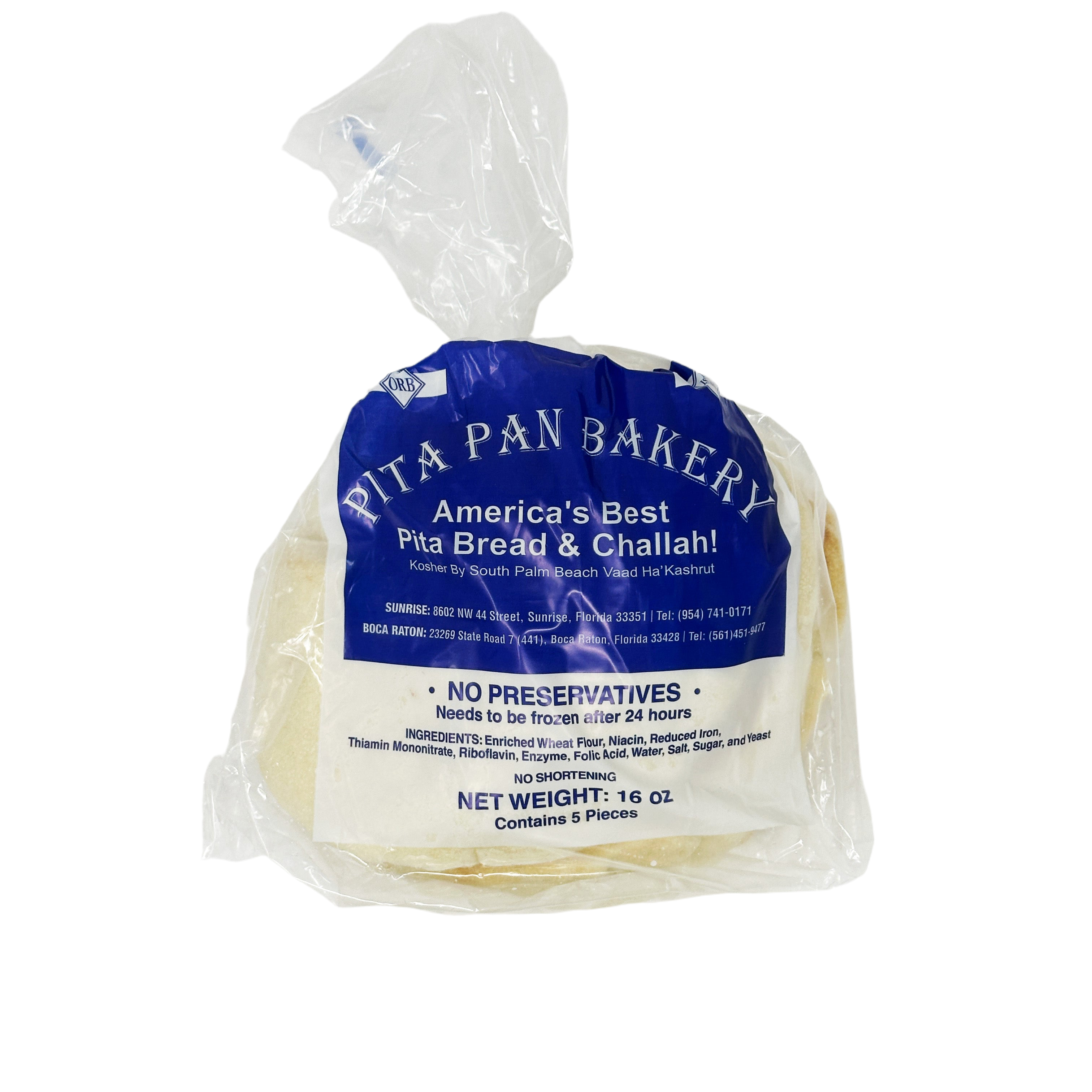 Pita Pan Plain Pita x5– Miami Kosher Food