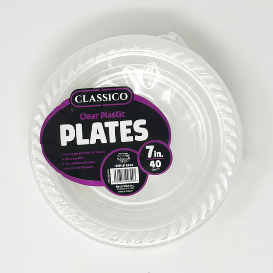 Classico Clear Plastic Plates 7" 40ct