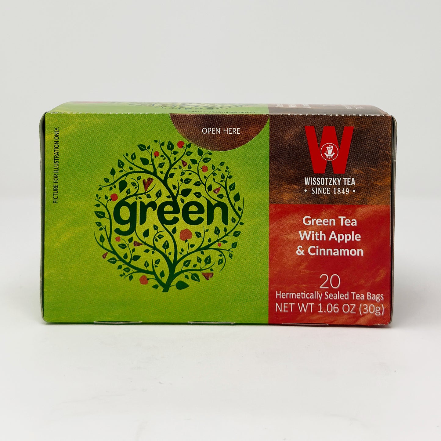 Wissotzky Green Tea With Apple & Cinnamon 1.06 oz