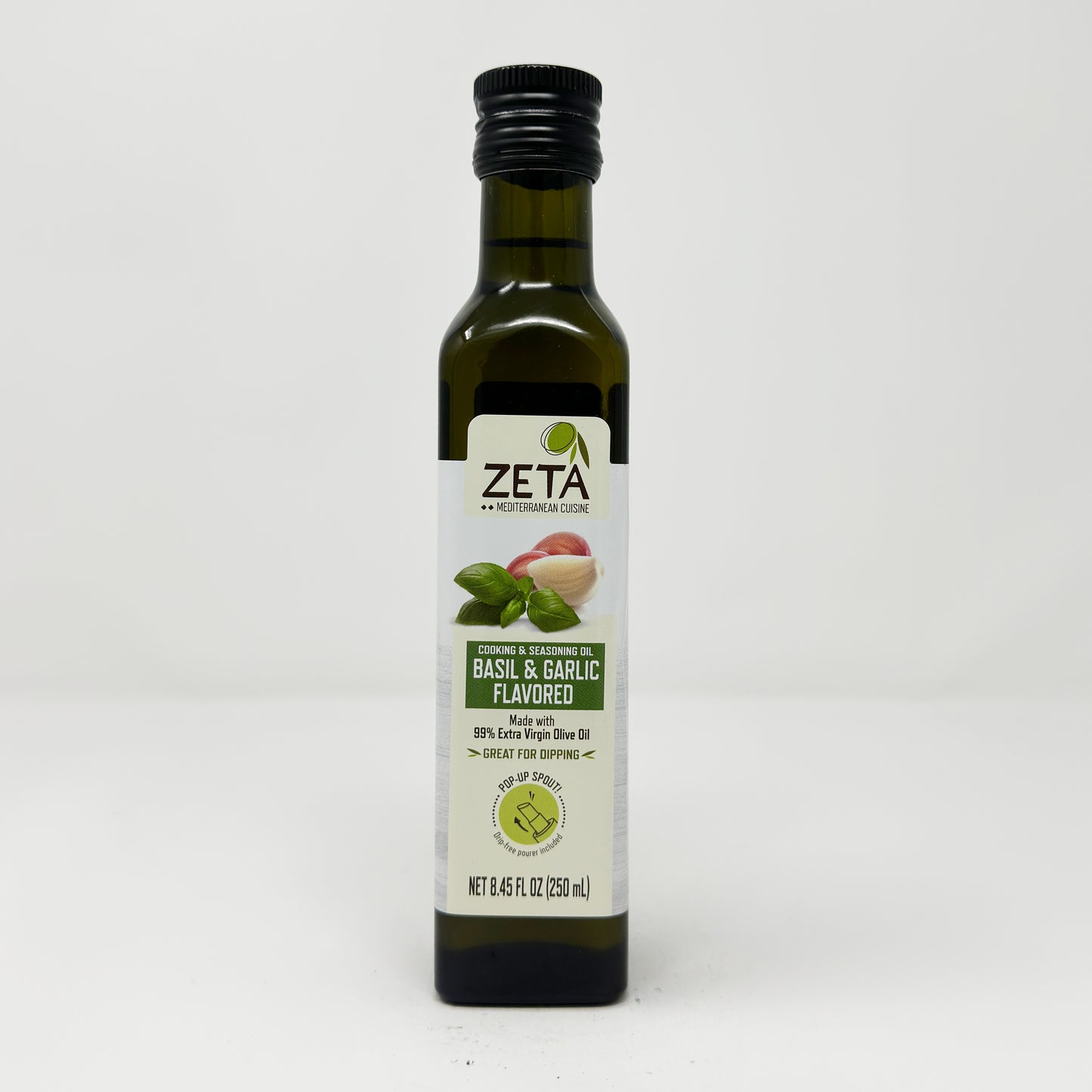 Zeta Oil Basil & Garlic Extra Virgin Olive Oil 8.45 fl oz