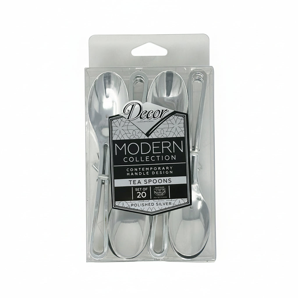 Decor Modern Collection Tea Spoons Polished Silver 20pk