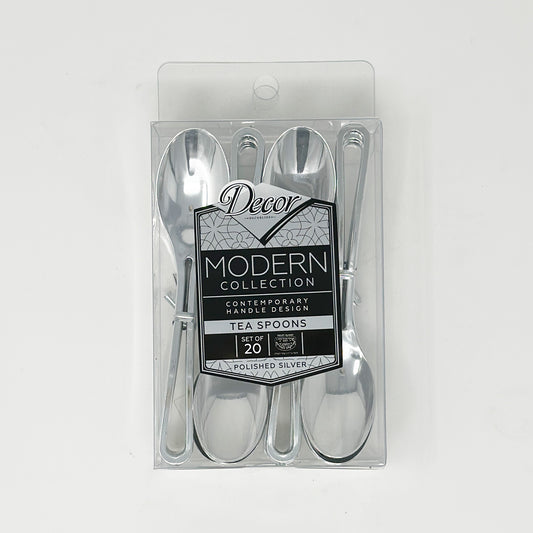 Decor Modern Collection Tea Spoons Polished Silver 20pk