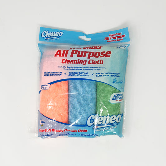 Cleneo Microfiber All Purpose Cleaning Cloth 3pk