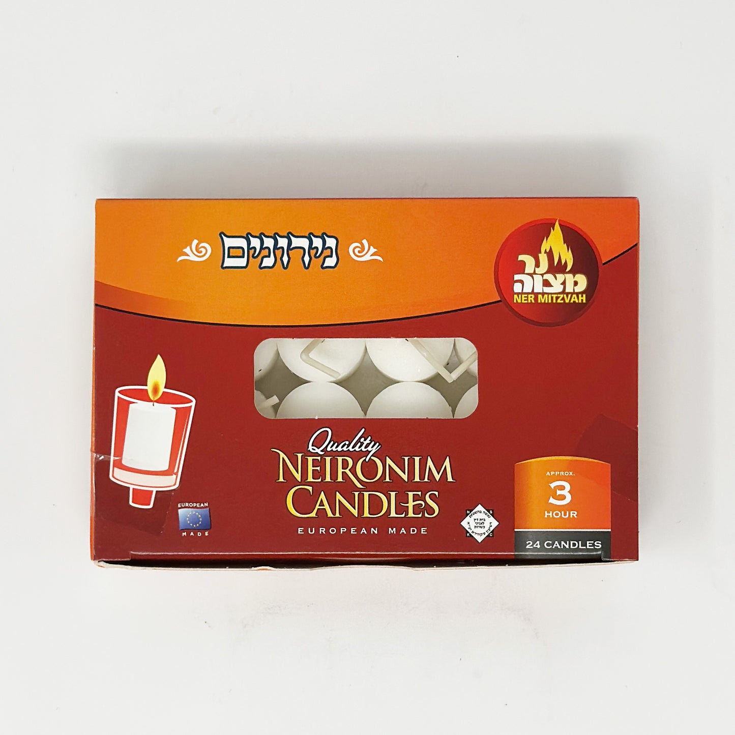 Ner Mitzvah Neronim Candles 3 Hours 24ct