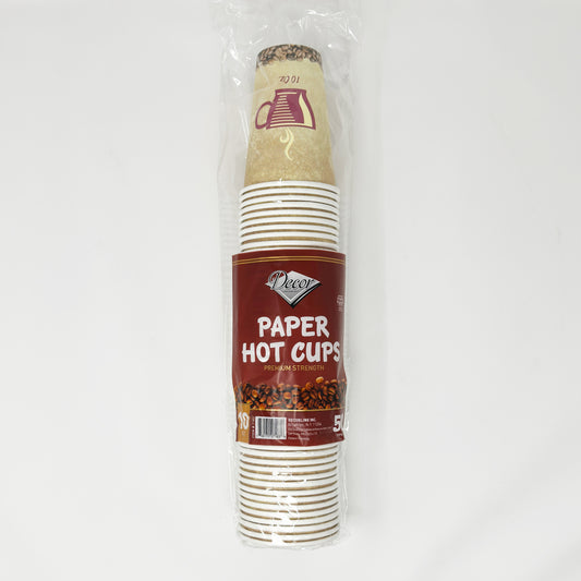 Decor Paper Hot Cups 10oz 50ct