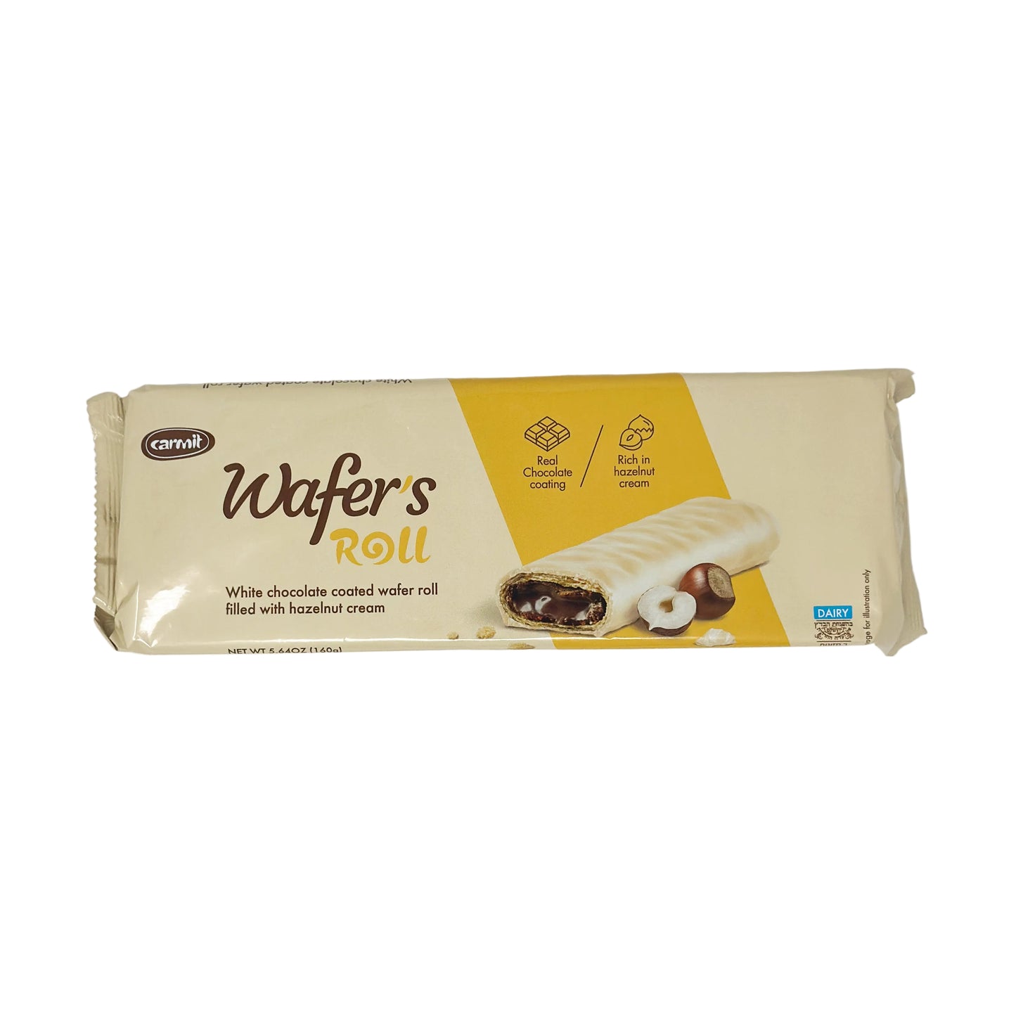Carmit Wafer's Roll White Chocolate Hazelnut 5.6 oz