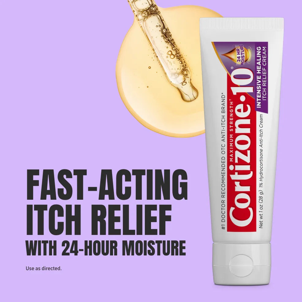 Cortizone-10 Maximum Strength Intensive Healing Itch Relief Cream, 1% Hydrocortisone, Fast-Acting, Anti-Itch Cream for Bug Bites, Rash, Eczema, Psoriasis, Poison Ivy, Oak, Sumac & More, 1 oz