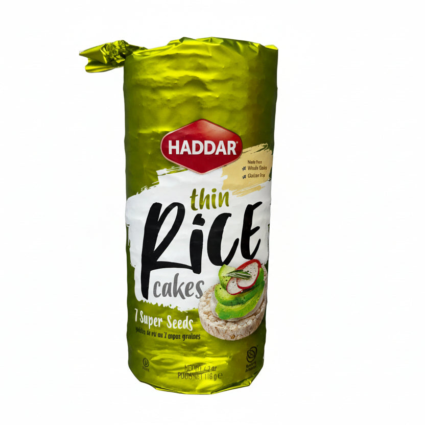 Haddar thin rice cakes package