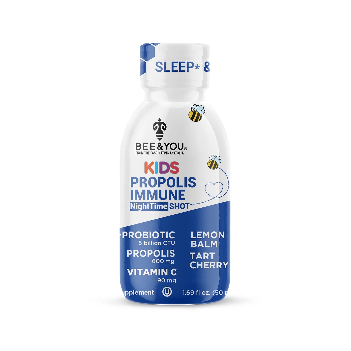 BEE & YOU Kids Propolis Immune NightTime Shots Probiotic 12 Pack