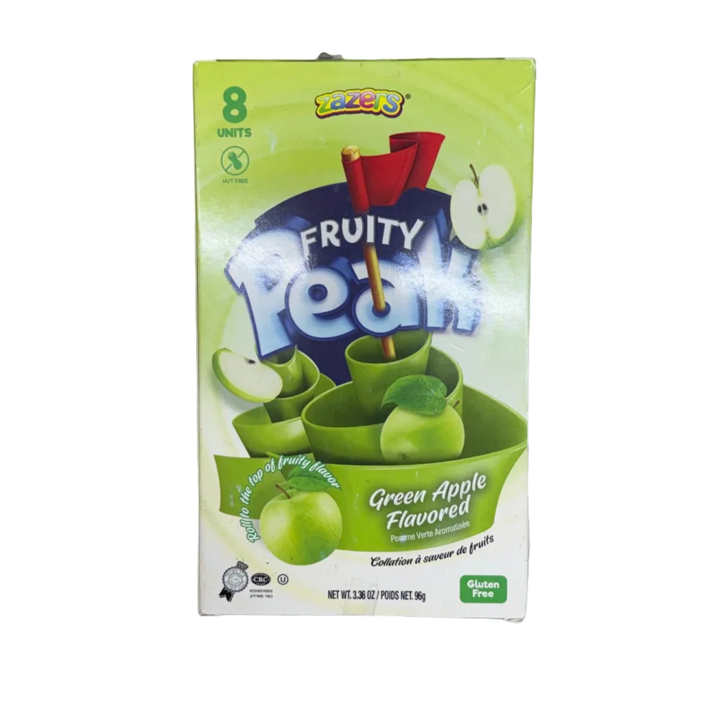 Box of Fruity Pops with green apple flavor