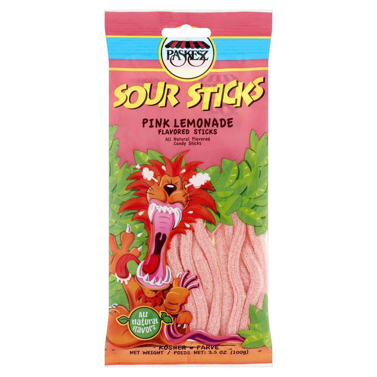 Paskesz Sour Sticks Pink Lemonade 3.5 oz