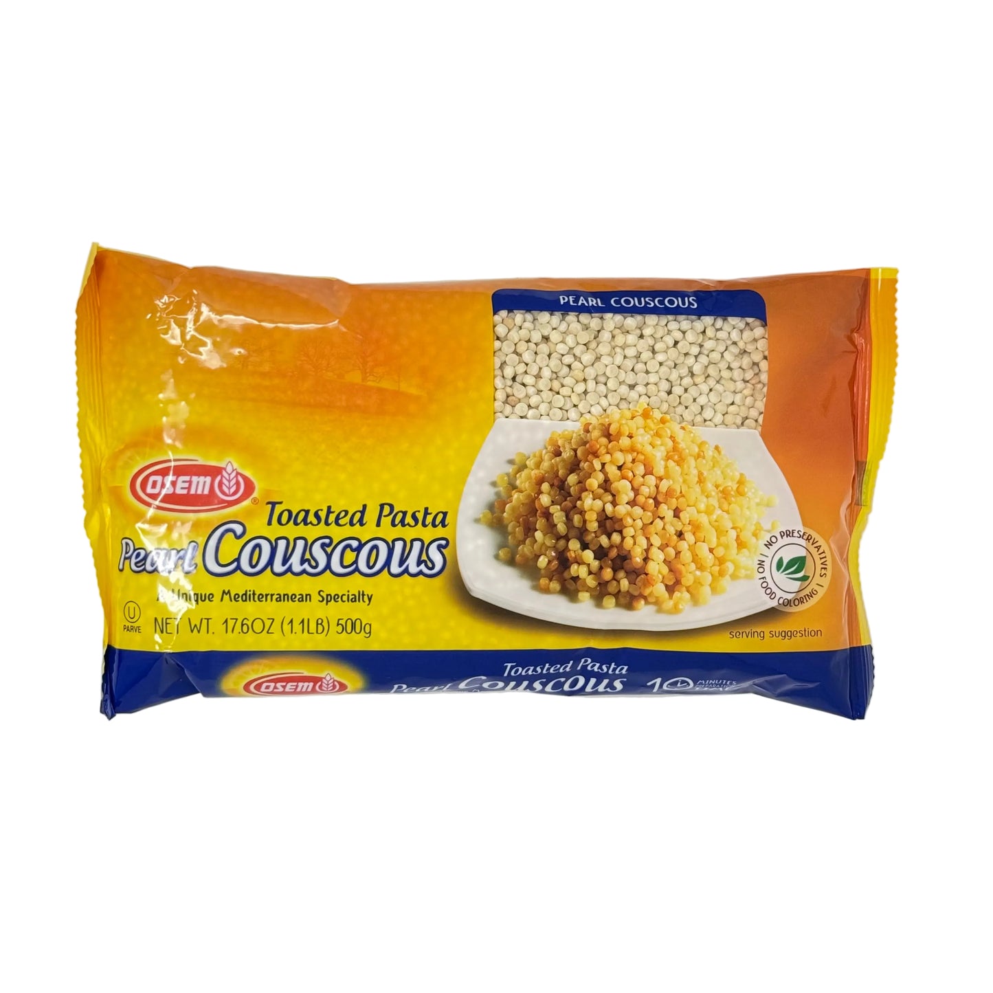 Osem Pearl Couscous package on a white background