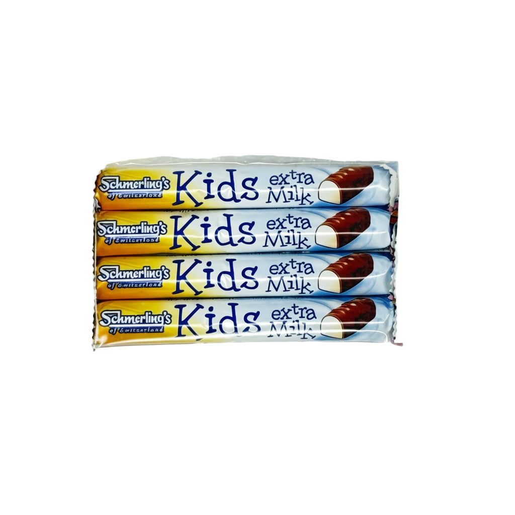 Pack of Schärnerlin's Kids extra Milk chocolate bars on a white background