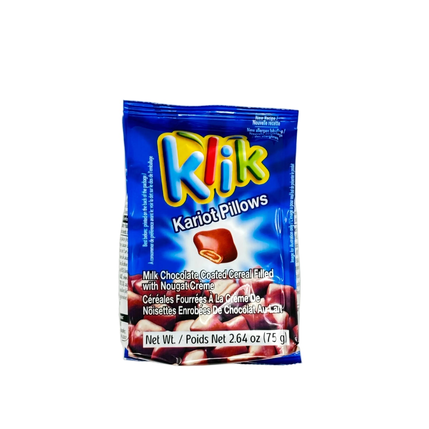 Klik Karioti Pillows chocolate package on a white background