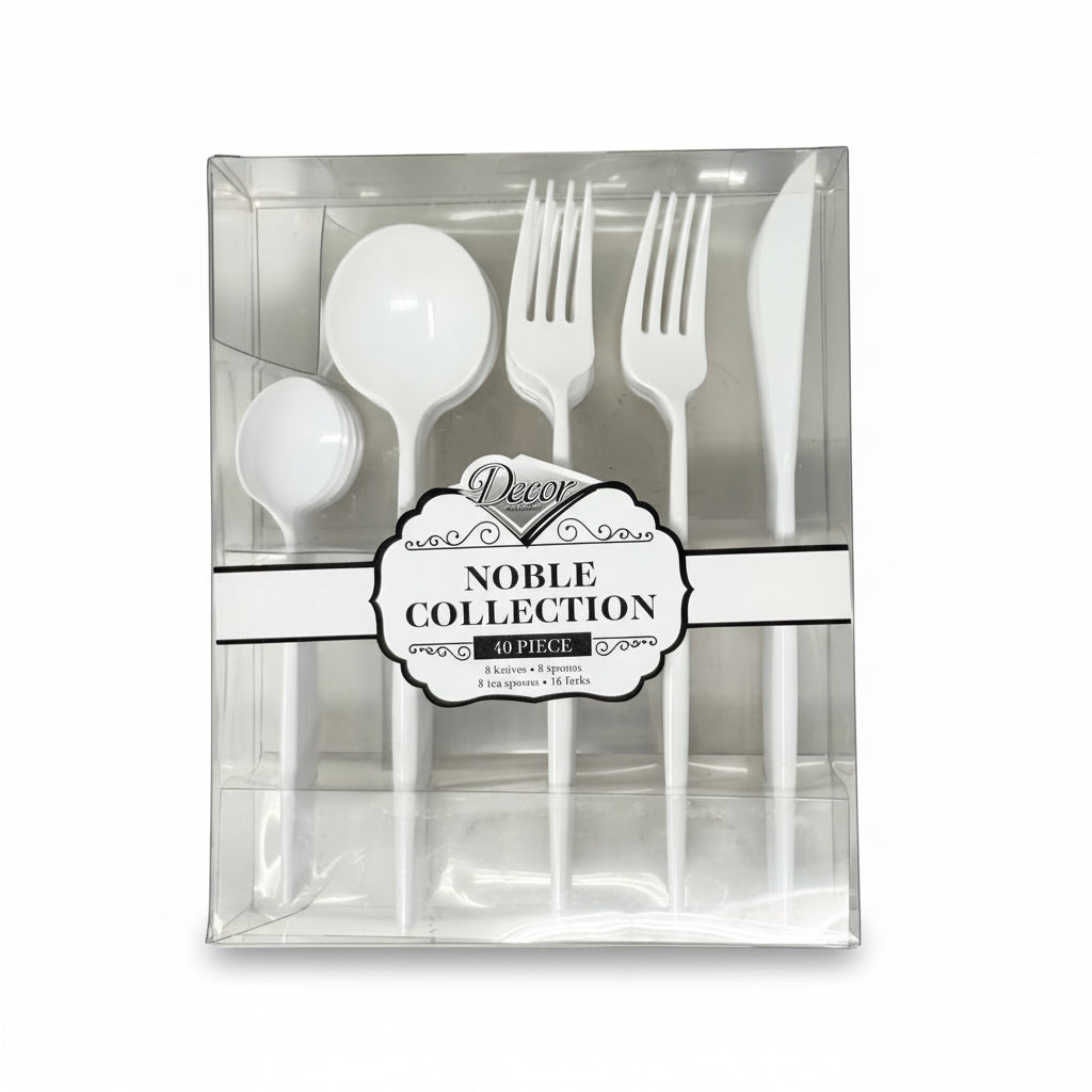 Packaged cutlery set with 'Noble Collection' label on a white background