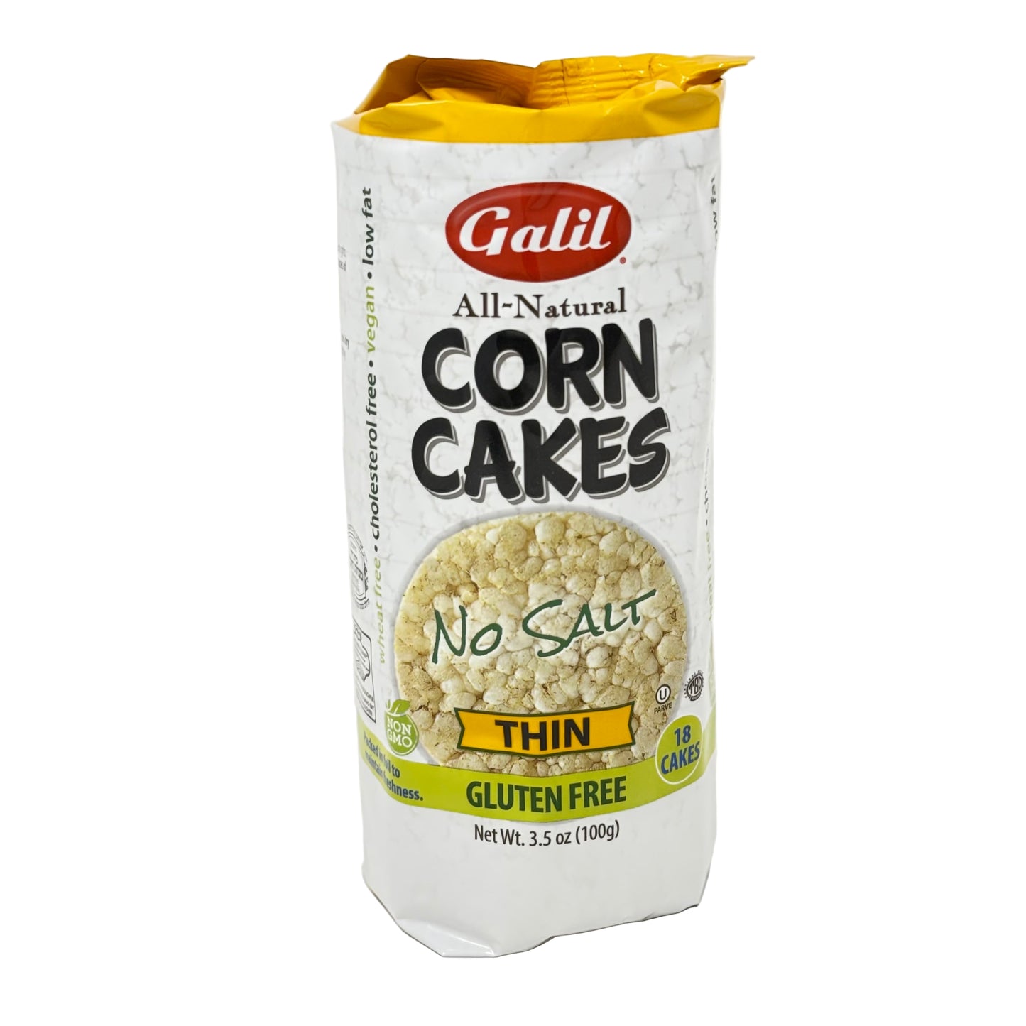 Bag of Galil All-Natural Corn Cakes on a white background