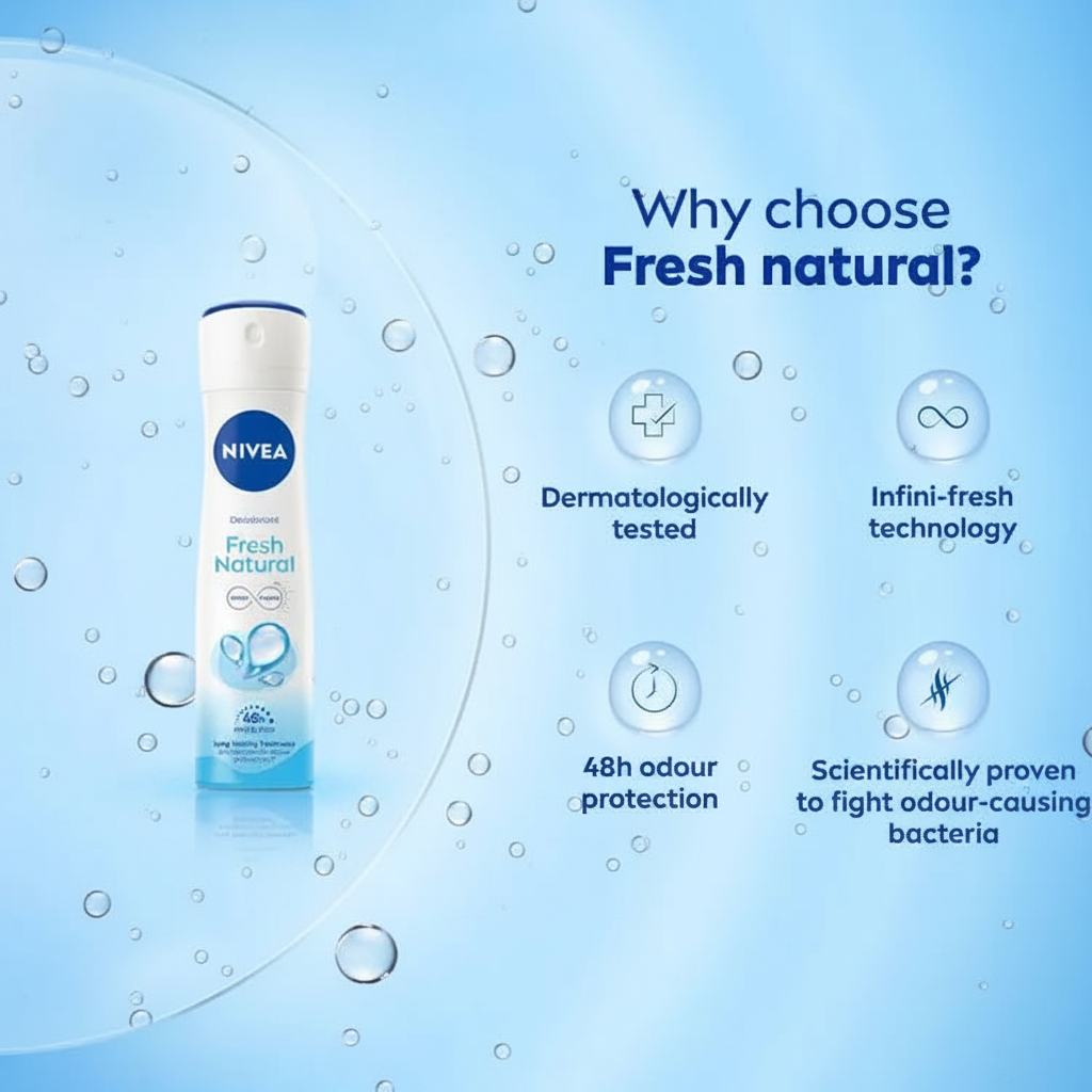 NIVEA DEODORANT SPRAY FRESH NATURAL 5 OZ