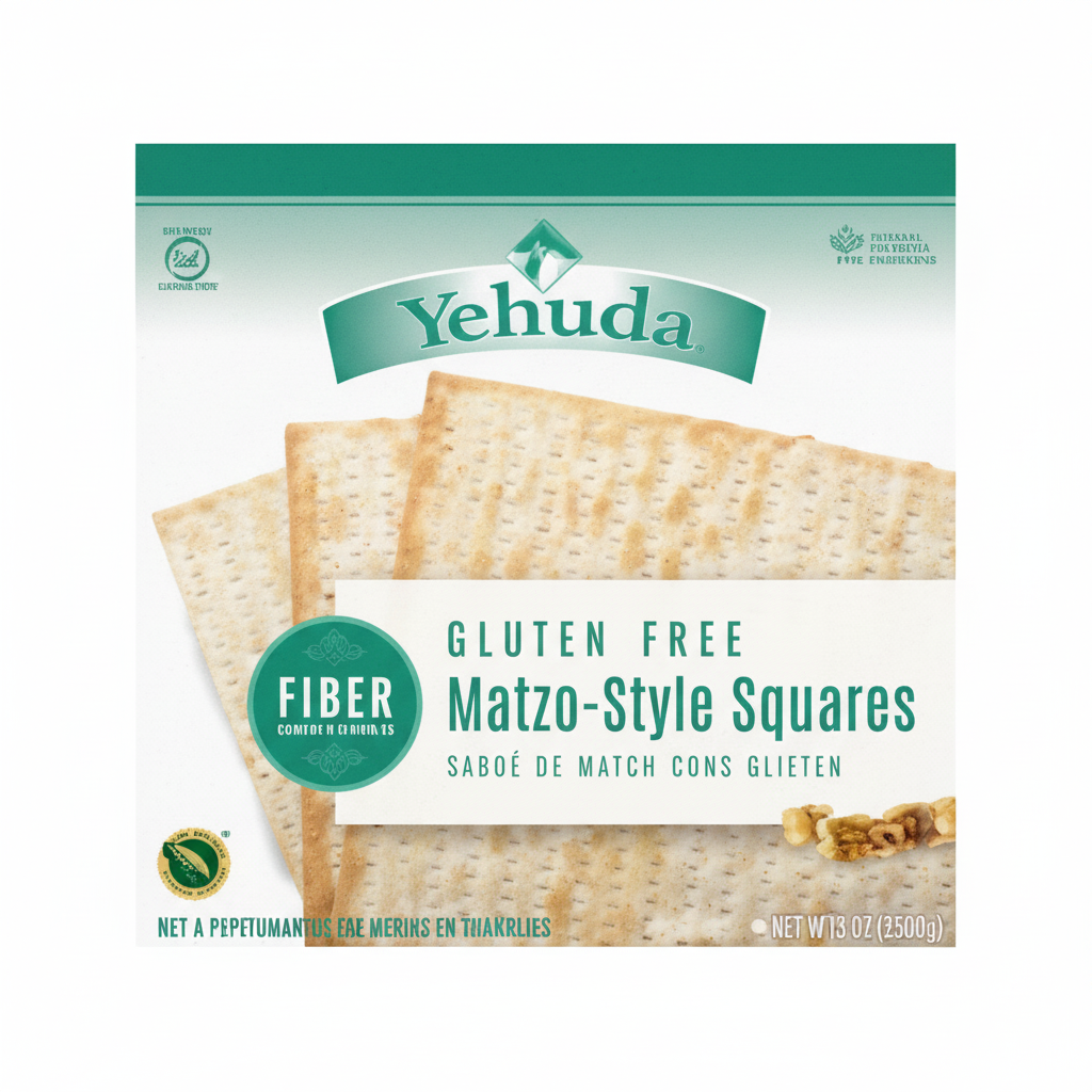 YEHUDA GLUTEN FREE HIGH FIBER MATZO SQUARES - Passover
