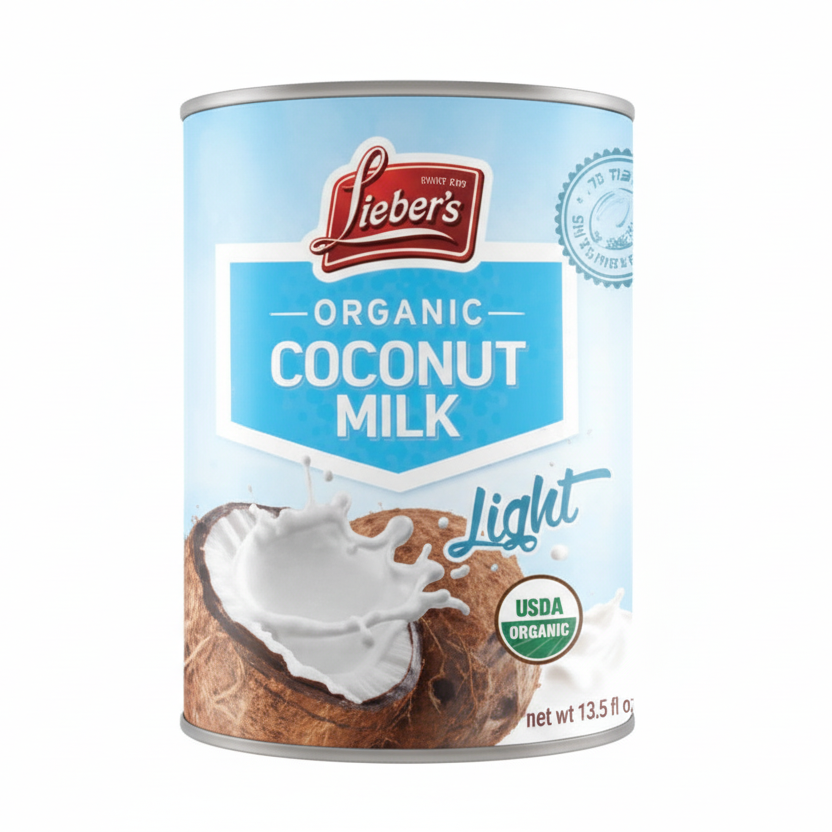 Can of Organic Coconut Milk on a white background