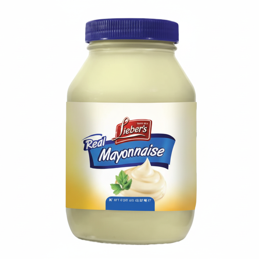 Jar of Heinz mayonnaise on a white background