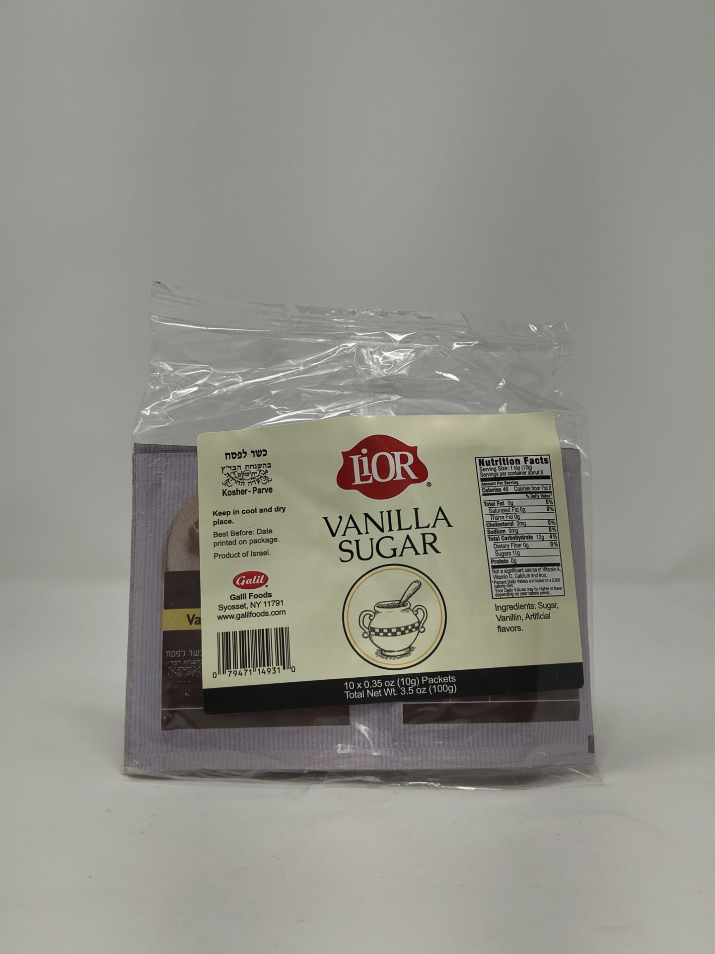 Lior Vanilla Sugar 10 pack 0.35oz each