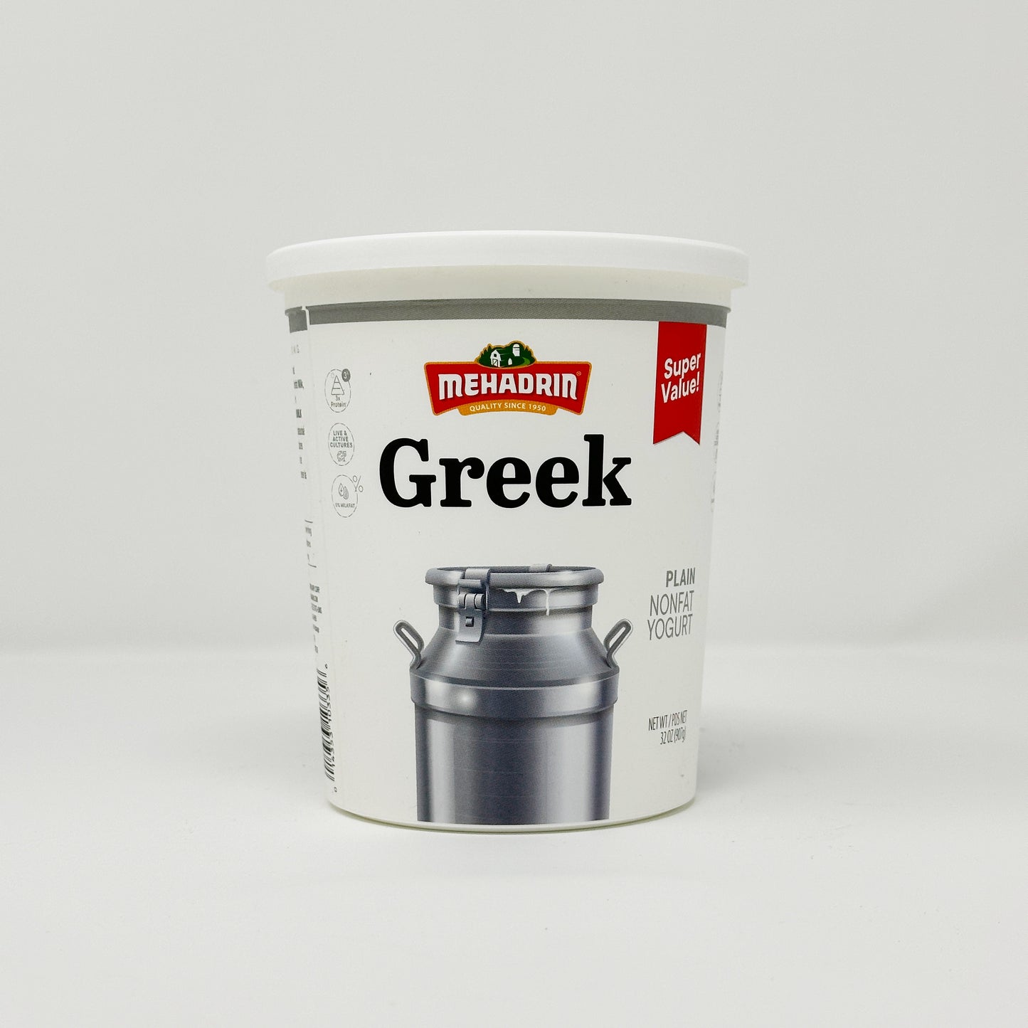 Mehadrin Greek Non-Fat Plain Yogurt 32 oz