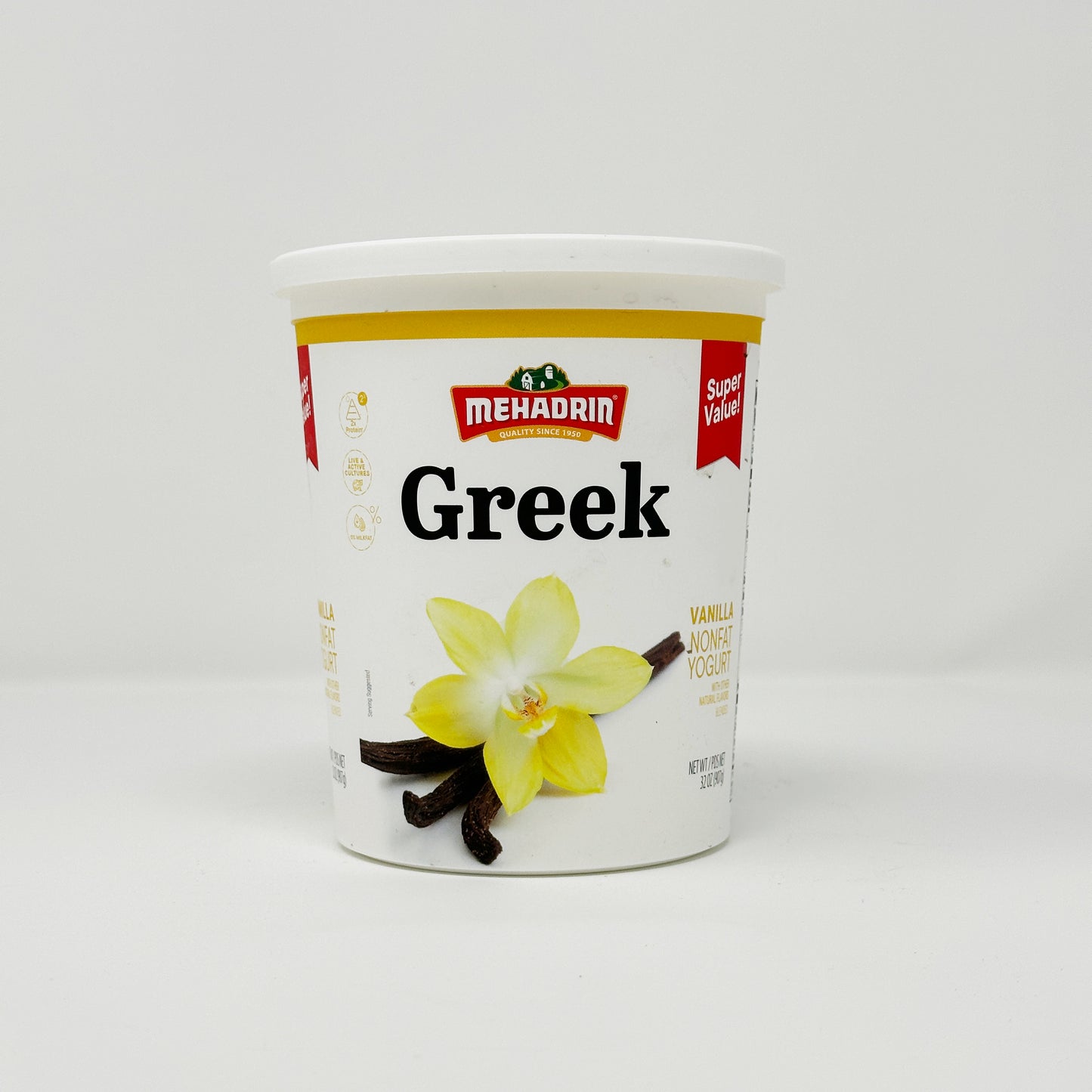 Mehadrin Greek Yogurt Vanilla 32 oz