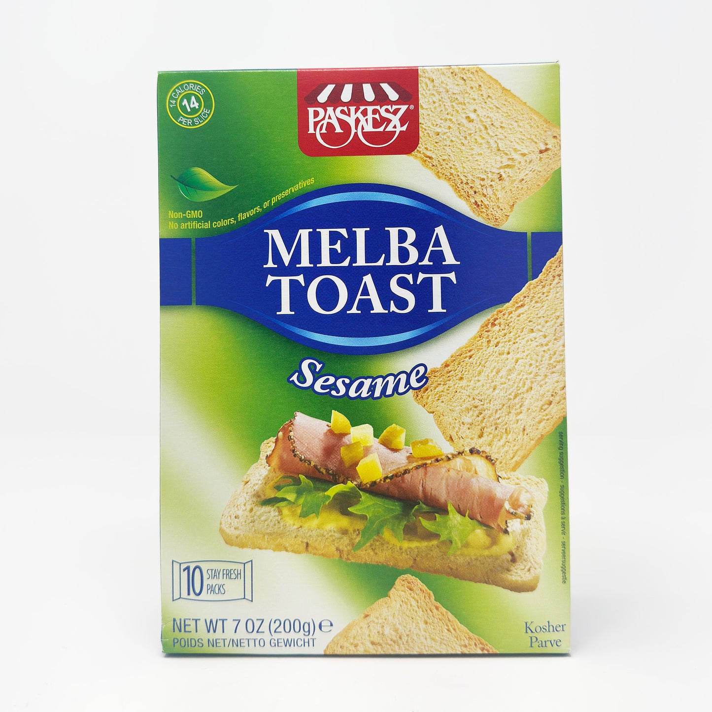 Paskesz Melba Toast Sesame 7 oz