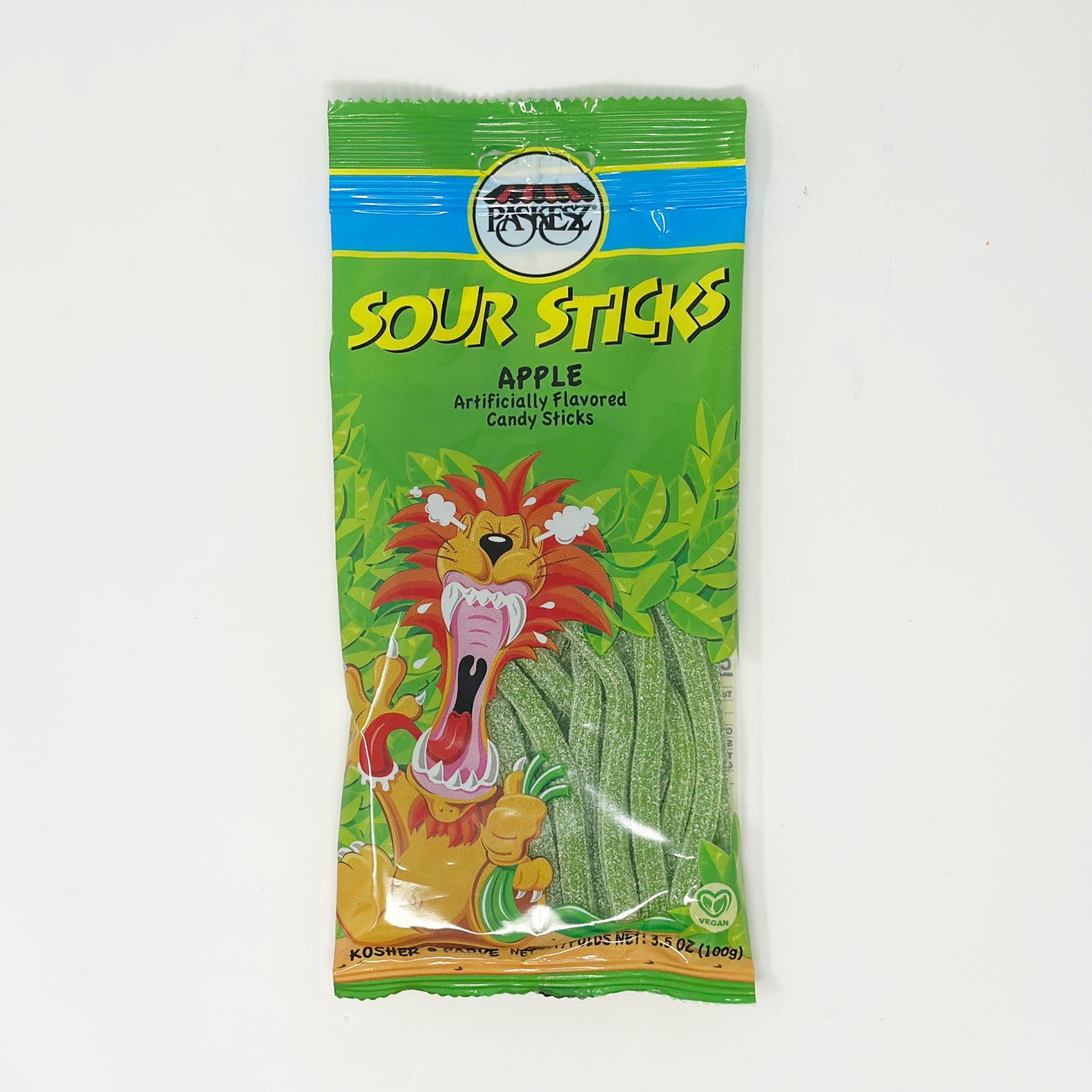 Paskesz Sour Sticks Apple 3.5 oz