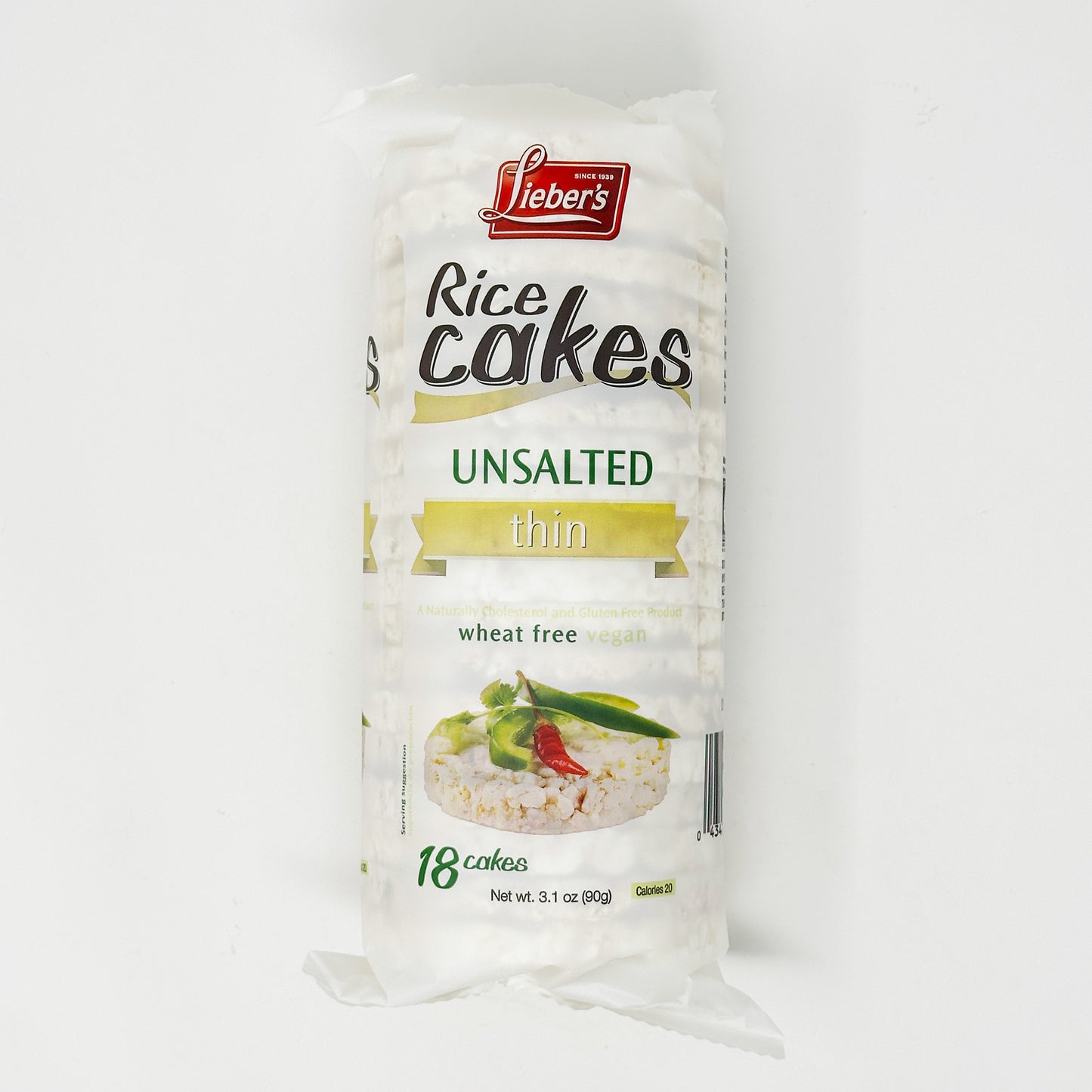 Lieber's Rice Cakes Unsalted Thin 3.1 oz