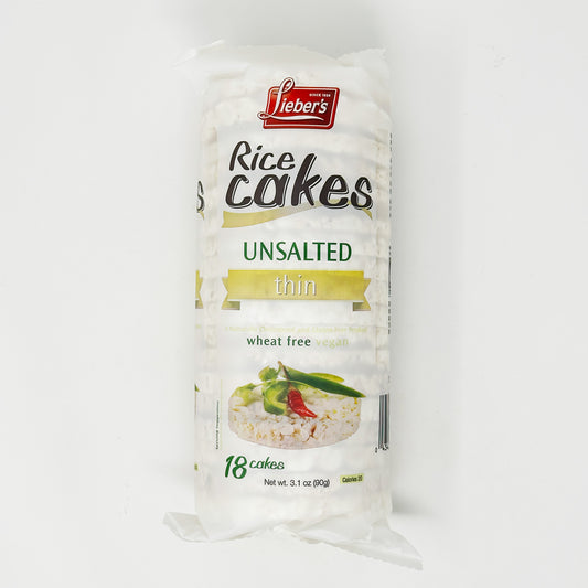 Lieber's Rice Cakes Unsalted Thin 3.1 oz
