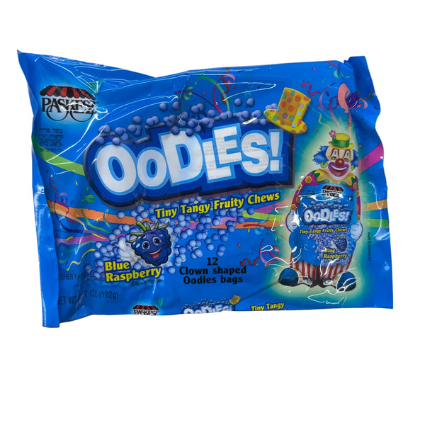 Oodles Blue Raspberry Clown Shaped Candy 12 Pack - Kosher Fun