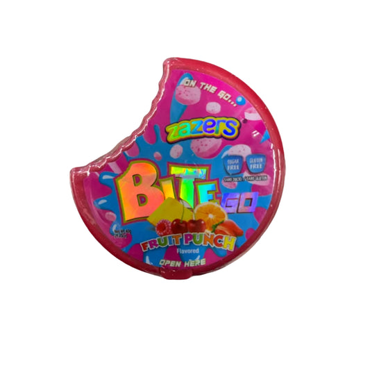 Colorful candy container with 'Fruit Punch' flavor 