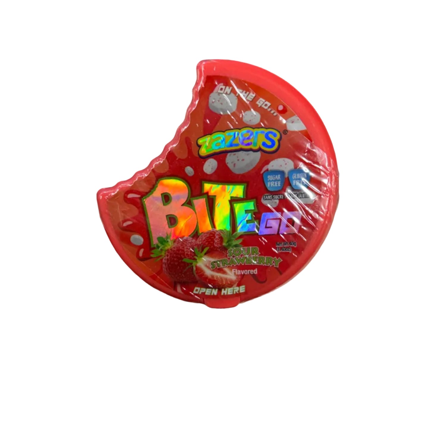 red candy with colorful text and graphics.