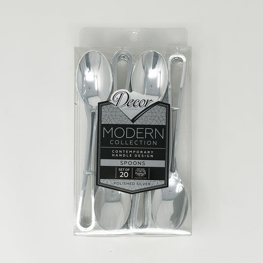 Decor Modern Collection Spoons Polished Silver 20pk