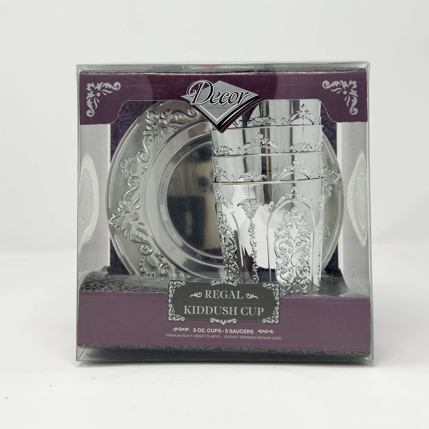 Decor Regal Kiddush 5oz Cup + Plate 5pk