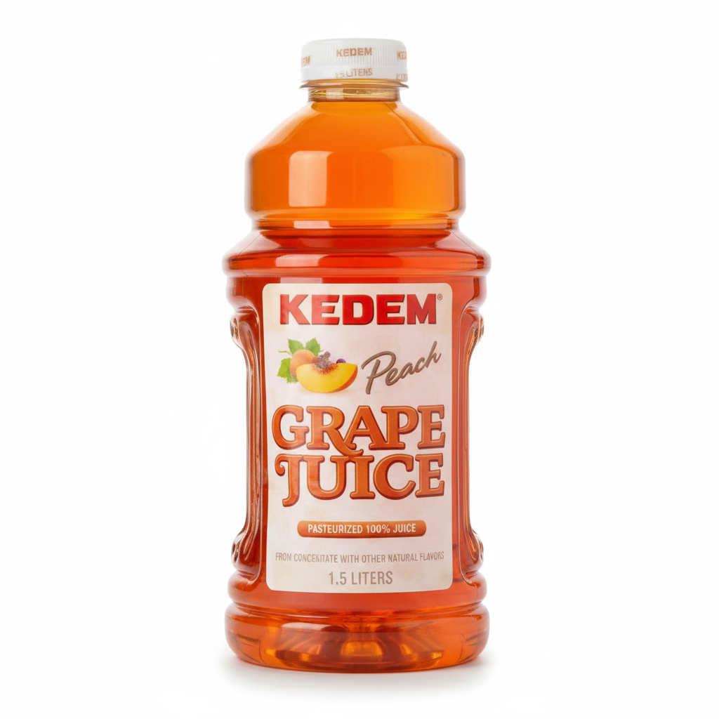 KEDEM 64 OZ PEACH GRAPE JUICE - Passover