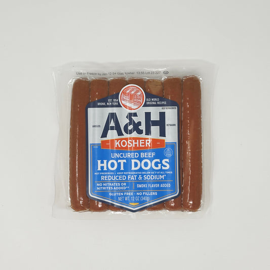A&H Uncured Beef Hot Dogs 12 oz
