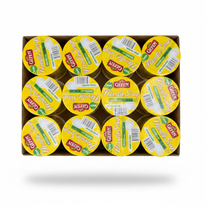 Box of Gefen Noodle Soup with yellow labels
