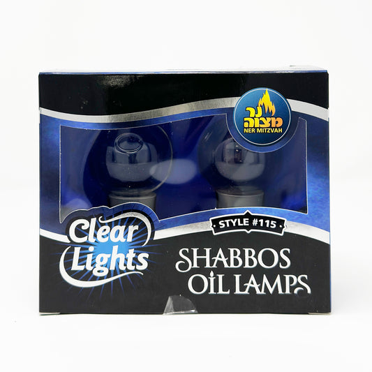 Ner Mitzvah Clear Lights Shabbos Oil Lamps