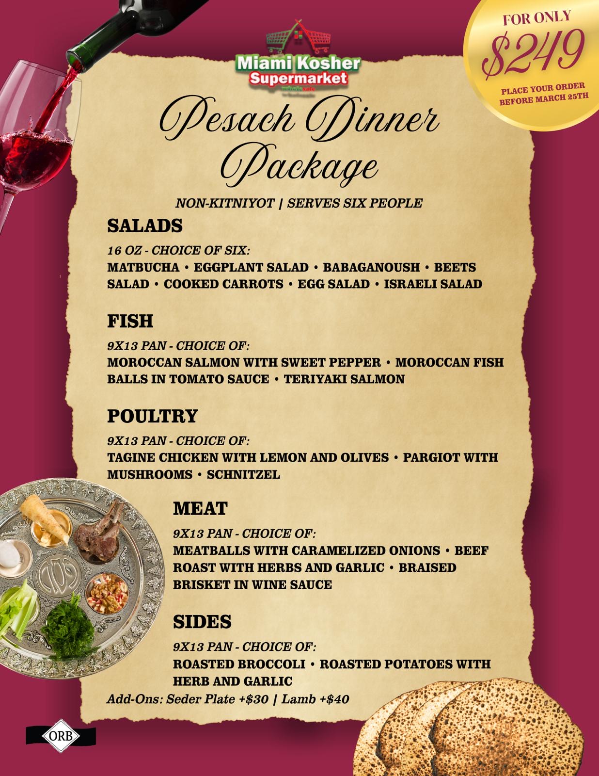 Pesach Dinner Package 6 People